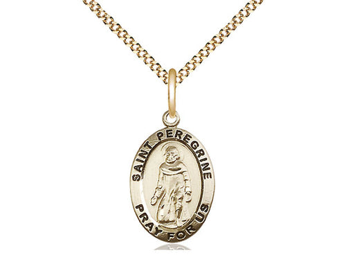 Gold Filled St Peregrine Pendant (3/4") - JMJs Catholic Store, Inc