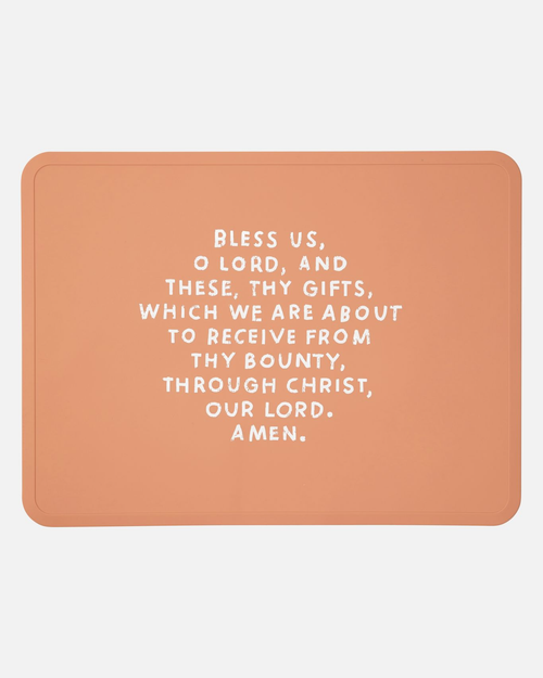 Meal Blessing Silicone Placemat: Cornflower Blue - JMJs Catholic Store, Inc
