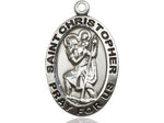Sterling Silver St. Christopher Medal 1" with 24" chain - JMJs Catholic Store, Inc