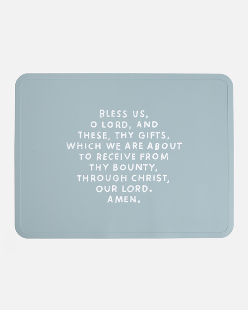 Meal Blessing Silicone Placemat: Cornflower Blue - JMJs Catholic Store, Inc