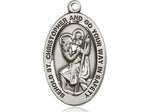 Sterling Silver St. Christopher Medal 7/8" - JMJs Catholic Store, Inc