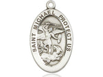 Sterling Silver St. Michael the Archangel Medal 7/8" with 18" chain - JMJs Catholic Store, Inc