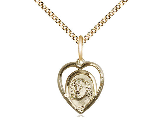 14kt Gold Filled Ecce Homo Medal on a Gold Filled Curb Chain - JMJs Catholic Store, Inc
