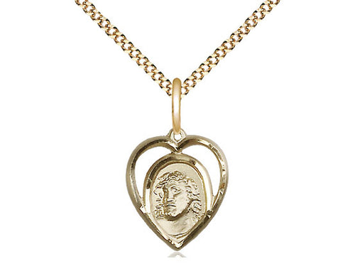 14kt Gold Filled Ecce Homo Medal on a Gold Filled Curb Chain - JMJs Catholic Store, Inc