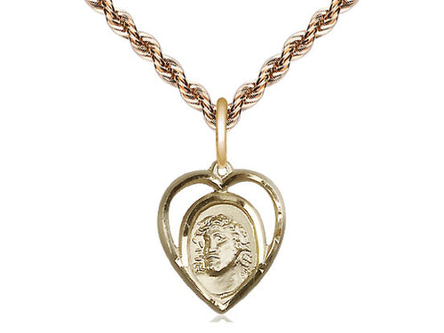 14kt Gold Filled Ecce Homo Medal on a Gold Filled Curb Chain - JMJs Catholic Store, Inc