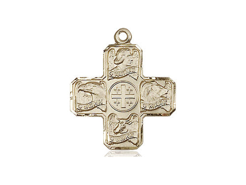 14kt Gold Filled Evangelist Pendant on an 18-Inch Gold Filled Light Curb Chain - JMJs Catholic Store, Inc
