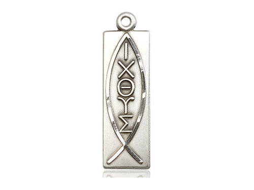 Sterling Silver Fish Pendant on a Sterling Silver Curb Chain - JMJs Catholic Store, Inc