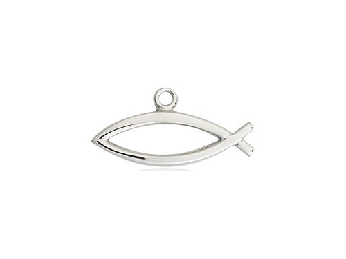 Sterling Silver Fish Pendant on a Curb Chain - JMJs Catholic Store, Inc