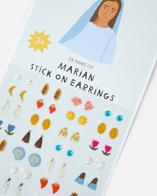 Marian Stick On Earrings - JMJs Catholic Store, Inc