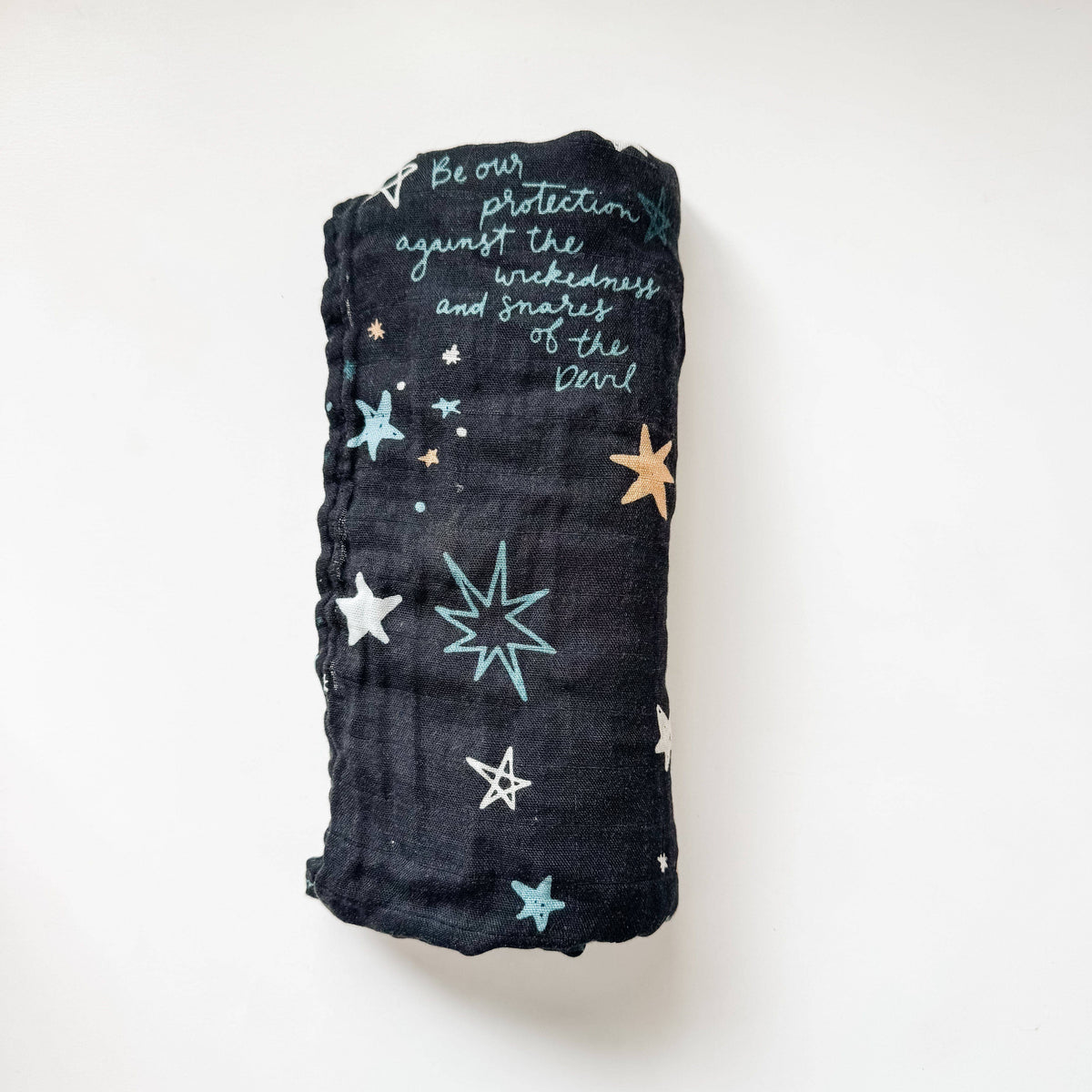St. Michael Prayer - Catholic Baby Muslin Blanket Swaddle - JMJs Catholic Store, Inc