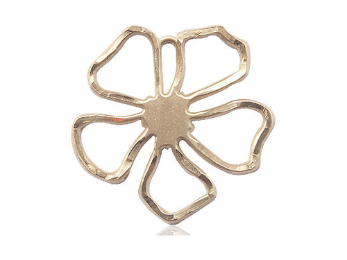 14kt Gold Filled Five Petal Flower Medal on a Gold Filled Heavy Curb Chain - JMJs Catholic Store, Inc