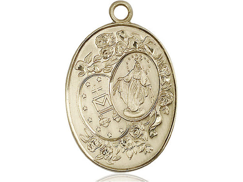 14kt Gold Filled Miraculous Pendant on a Gold Filled Chain - JMJs Catholic Store, Inc