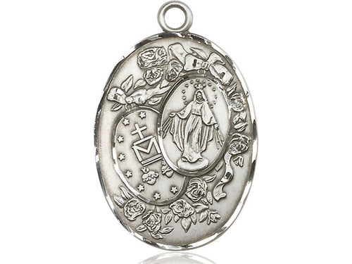 Sterling Silver Miraculous Pendant on a Sterling Silver Chain - JMJs Catholic Store, Inc