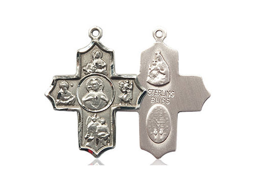 Sterling Silver Sacred Heart 5-Way Pendant on a Sterling Silver Chain - JMJs Catholic Store, Inc