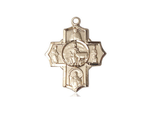 14kt Gold Filled 5-Way Special Needs Pendant on a Gold Plate Chain - JMJs Catholic Store, Inc