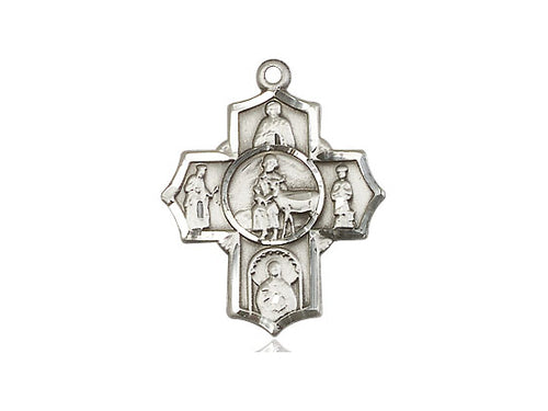 Sterling Silver 5-Way / Special Needs Medal on a Sterling Silver Chain - JMJs Catholic Store, Inc