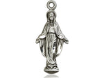Sterling Silver Miraculous Medal Pendant 7/8" with chain - JMJs Catholic Store, Inc