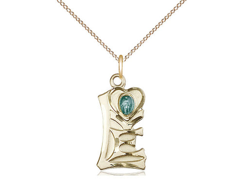 14kt Gold Filled Miraculous Pendant on an 18-Inch Gold Filled Light Curb Chain - JMJs Catholic Store, Inc
