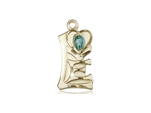 14kt Gold Filled Miraculous Pendant on an 18-Inch Gold Filled Light Curb Chain - JMJs Catholic Store, Inc