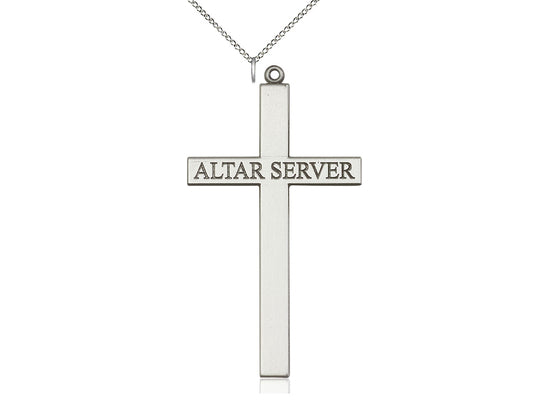 Sterling Silver Altar Server Cross Pendant on a Sterling Silver Chain - JMJs Catholic Store, Inc