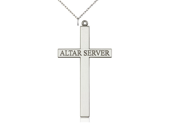 Sterling Silver Altar Server Cross Pendant on a Sterling Silver Chain - JMJs Catholic Store, Inc