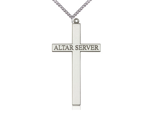 Sterling Silver Altar Server Cross Pendant on a Sterling Silver Chain - JMJs Catholic Store, Inc