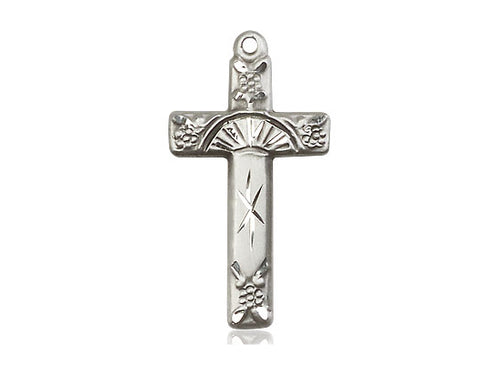Sterling Silver Cross Pendant on a Sterling Silver Chain - JMJs Catholic Store, Inc