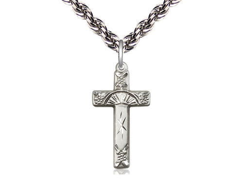 Sterling Silver Cross Pendant on a Sterling Silver Chain - JMJs Catholic Store, Inc