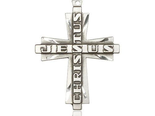 Sterling Silver Jesus Christus Cross Pendant on a Sterling Silver Chain - JMJs Catholic Store, Inc