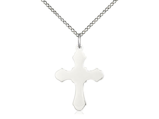 Sterling Silver Cross Pendant on a Sterling Silver Chain - JMJs Catholic Store, Inc