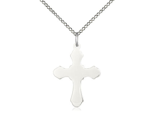 Sterling Silver Cross Pendant on a Sterling Silver Chain - JMJs Catholic Store, Inc