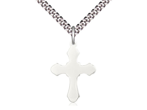 Sterling Silver Cross Pendant on a Sterling Silver Chain - JMJs Catholic Store, Inc