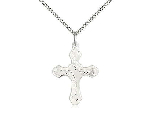 Sterling Silver Cross Medal on a Sterling Silver Chain - JMJs Catholic Store, Inc