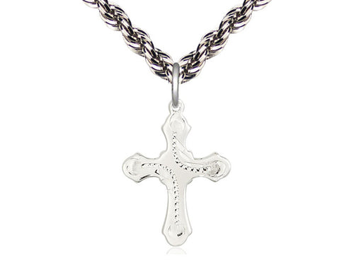 Sterling Silver Cross Medal on a Sterling Silver Chain - JMJs Catholic Store, Inc