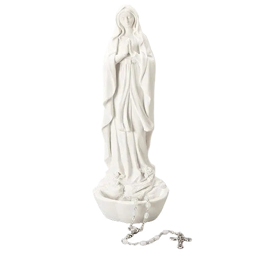 Our Lady of Lourdes Rosary Holder 8" H - JMJs Catholic Store, Inc