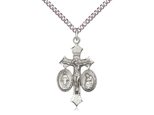 Sterling Silver Jesus, Mary, Our Lady of La Salette on a Sterling Silver Chain - JMJs Catholic Store, Inc