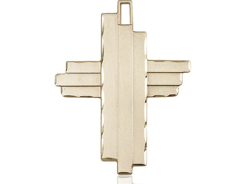 14kt Gold Filled Cross Pendant on a Gold Plate Curb Chain - JMJs Catholic Store, Inc