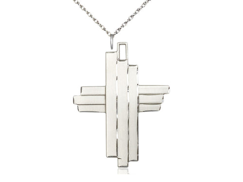 Sterling Silver Cross Pendant on Sterling Silver Chain - JMJs Catholic Store, Inc