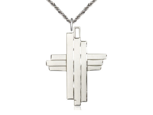 Sterling Silver Cross Pendant on Sterling Silver Chain - JMJs Catholic Store, Inc