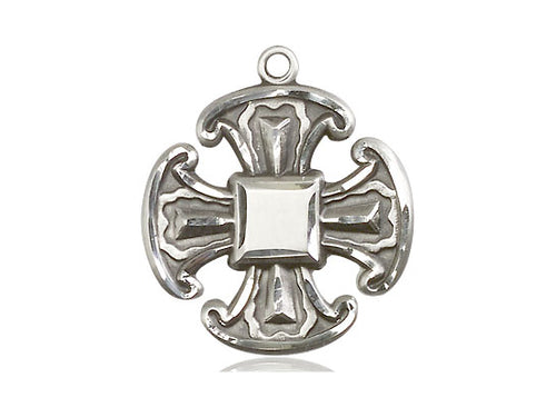 Sterling Silver Cross Pendant on a Sterling Silver Chain - JMJs Catholic Store, Inc