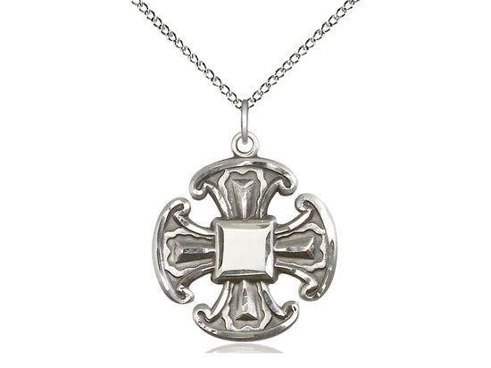 Sterling Silver Cross Pendant on a Sterling Silver Chain - JMJs Catholic Store, Inc