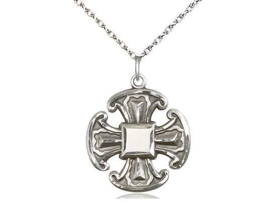 Sterling Silver Cross Pendant on a Sterling Silver Chain - JMJs Catholic Store, Inc