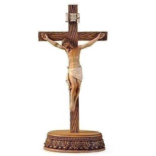 8.5"h Crucifix with stand 2 pieces - JMJs Catholic Store, Inc