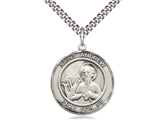 Sterling Silver St. Andrew the Apostle Pendant - JMJs Catholic Store, Inc