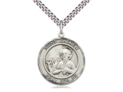 Sterling Silver St. Andrew the Apostle Pendant - JMJs Catholic Store, Inc