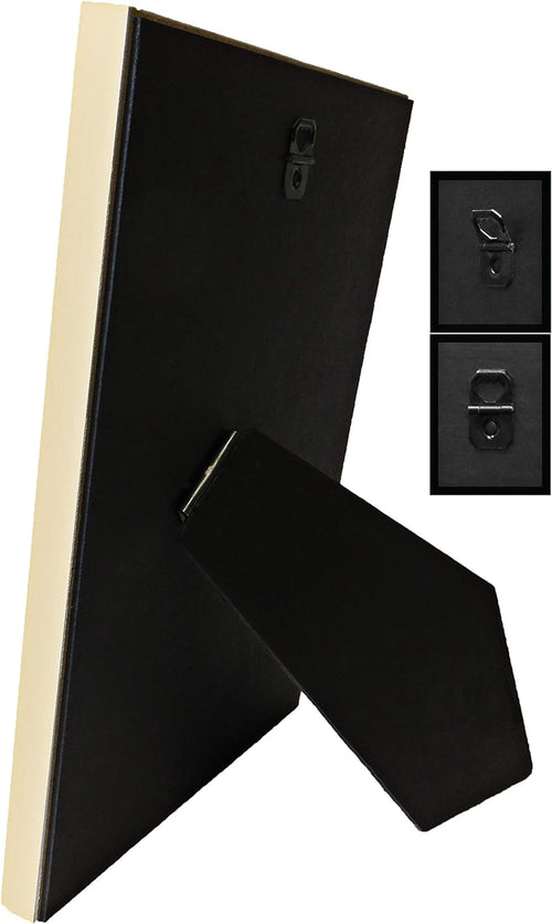 6" x 9" My Godmother wood plaque showing black easel stand and wall mounting hardware on back panel
