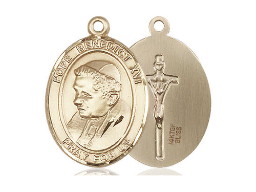 14kt Gold Filled Pope Benedict XVI Pendant on a Gold Filled Chain - JMJs Catholic Store, Inc