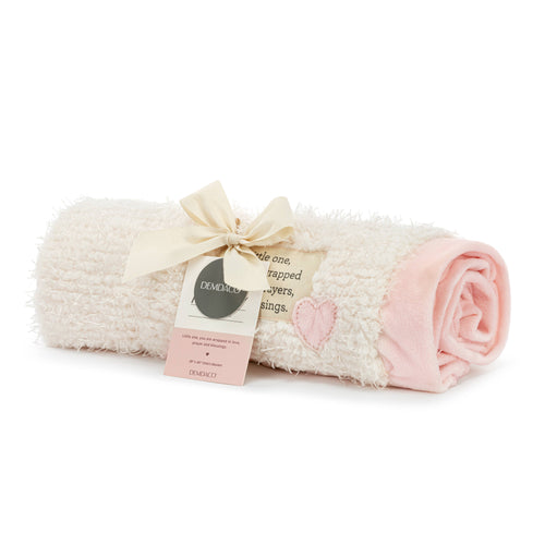Wrapped in Prayer Blanket - Pink 30"w x 40"long - JMJs Catholic Store, Inc