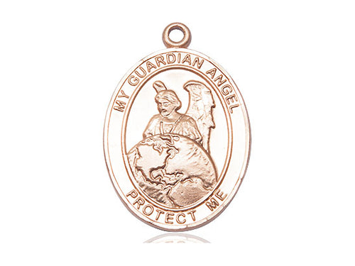 14kt Gold Filled Guardian Angel Protector Pendant on a Gold Filled Chain - JMJs Catholic Store, Inc