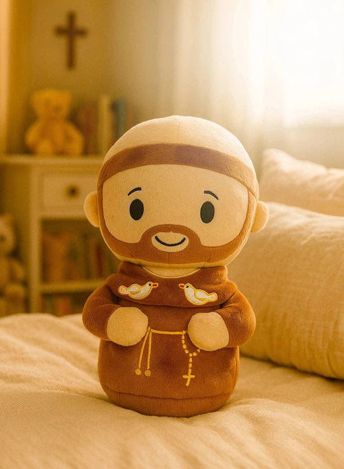 Saint Francis Catholic Plush Doll 8" | Animal Patron Gift: 8" - JMJs Catholic Store, Inc